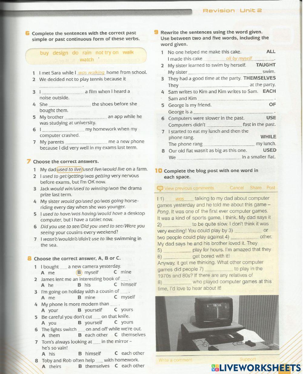 Gold Experience b1+ unit 2 revision