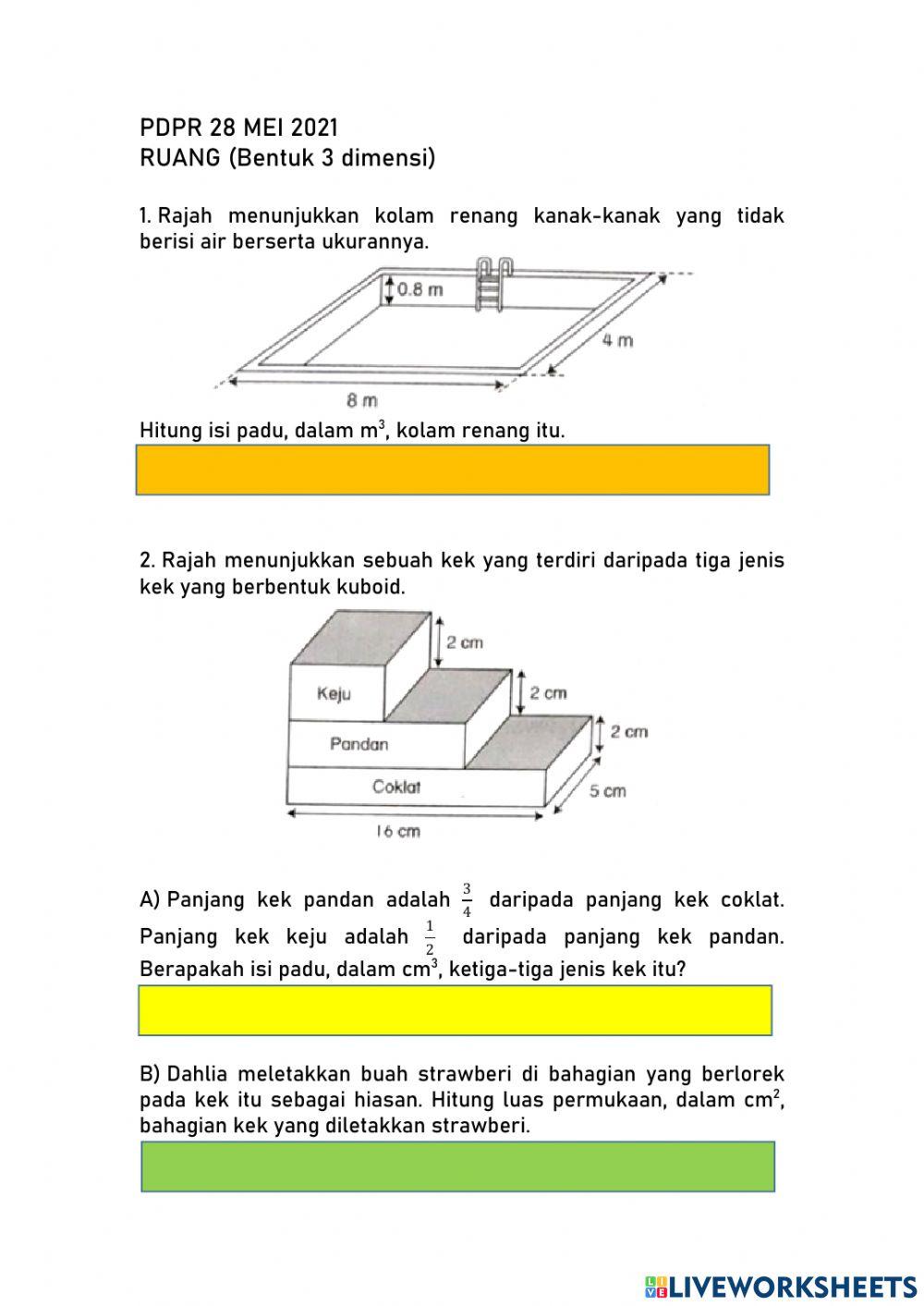 RUANG (Bentuk 3 dimensi)