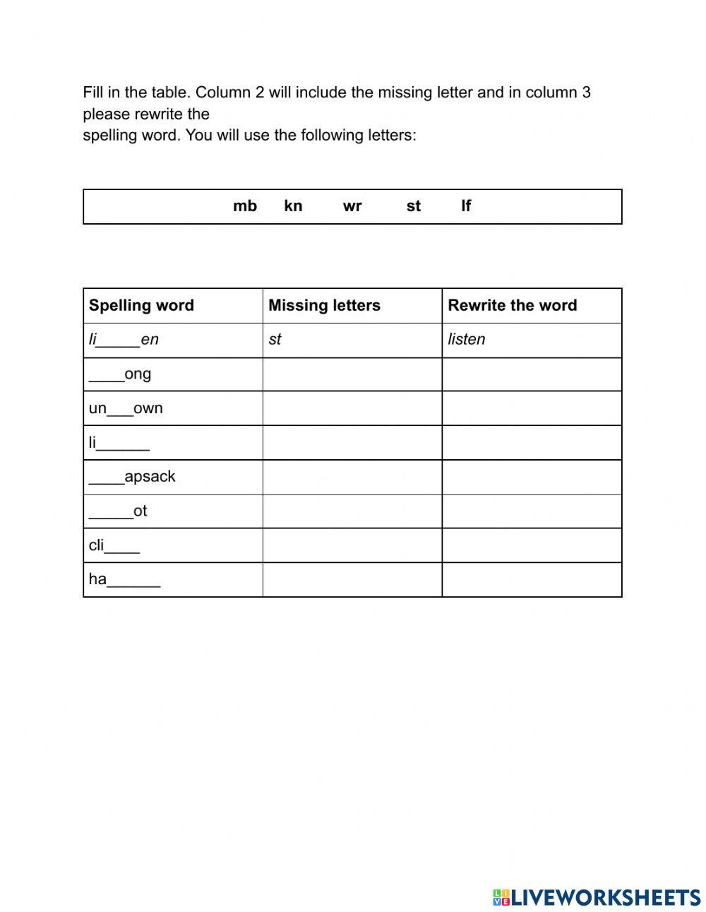 Spelling lesson 24 pg 3