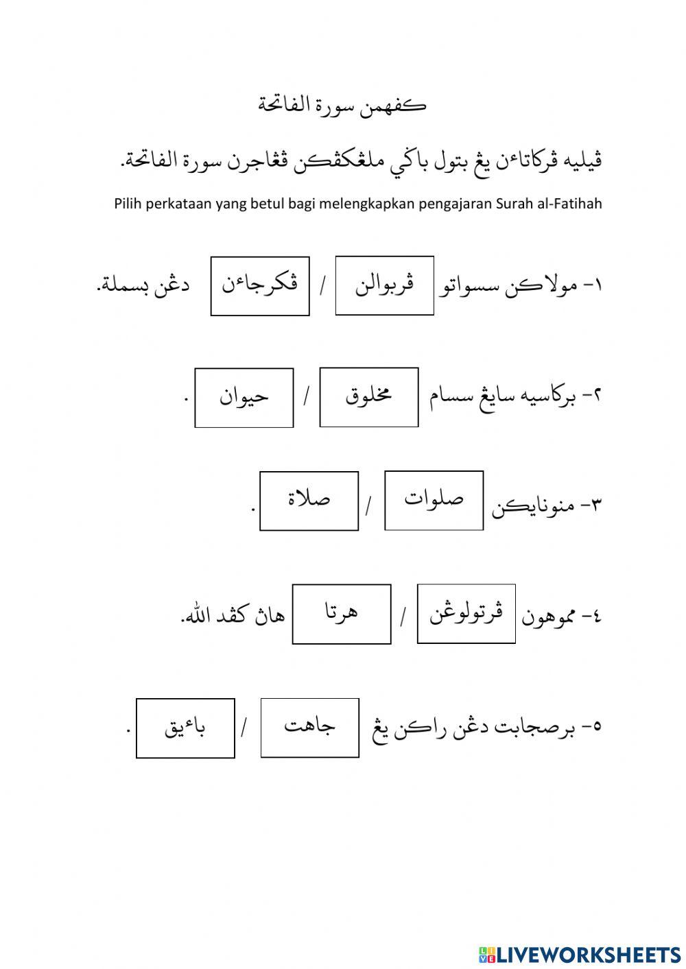 Pengajaran Surah Al- Fatihah