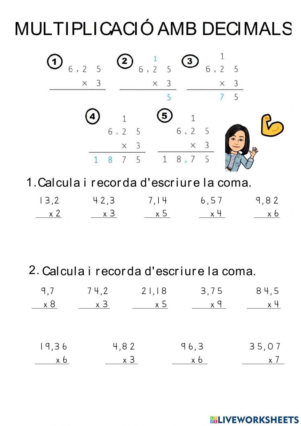 Multiplicacions amb decimal