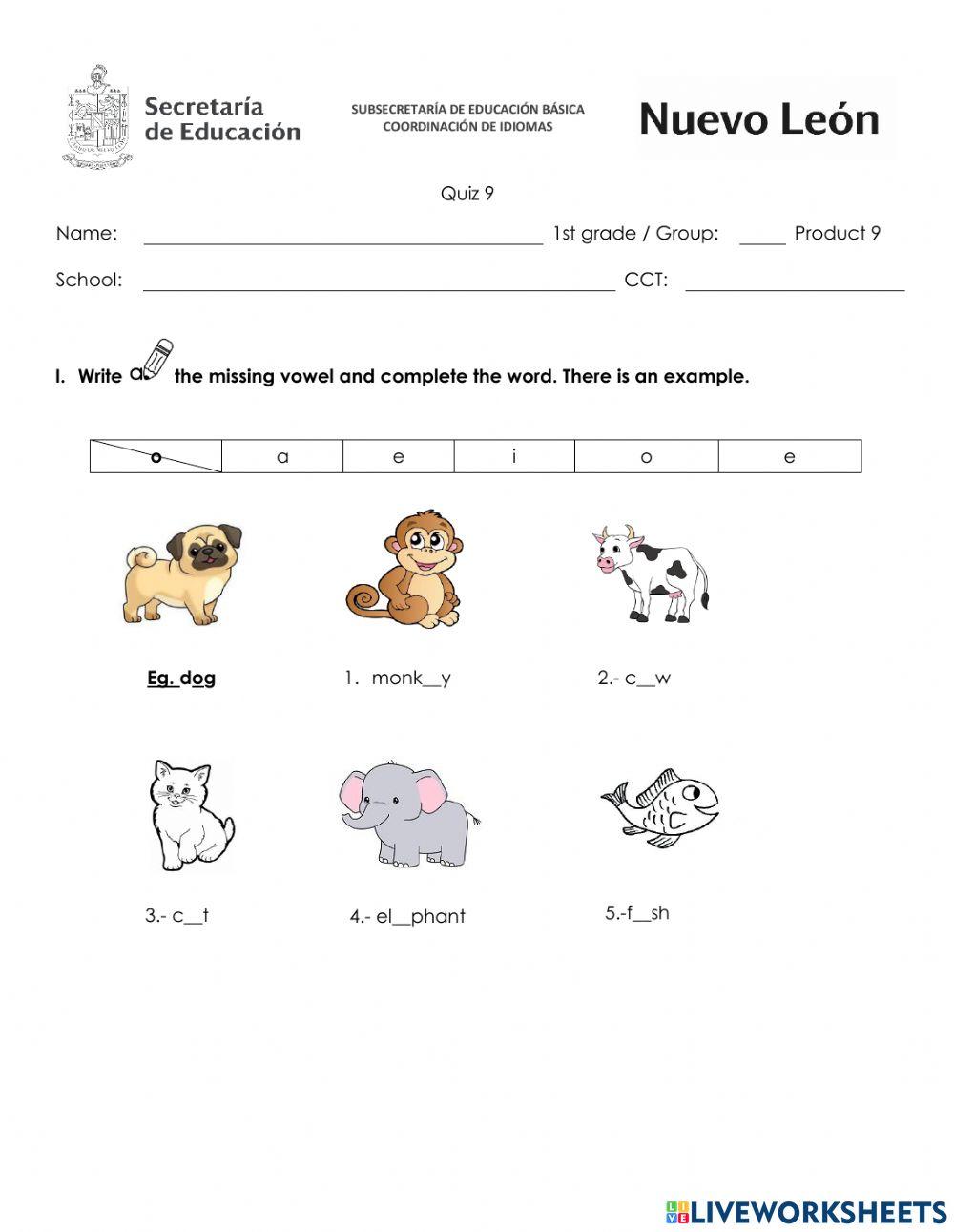 May Quiz - First Grade