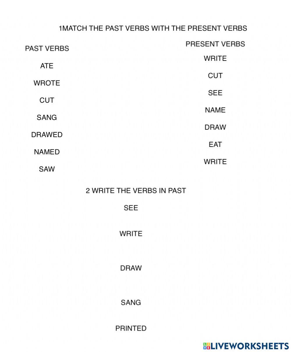 Past verbs-present verbs