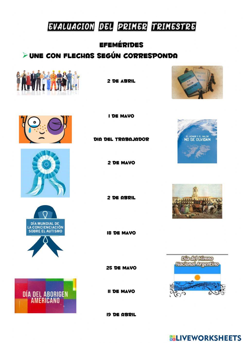 Efemérides de abril y mayo