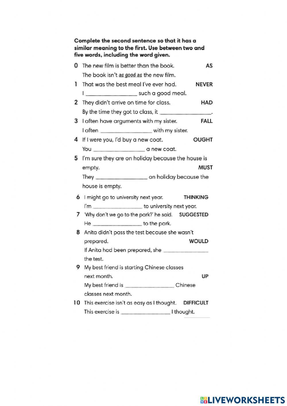 Year round exercises