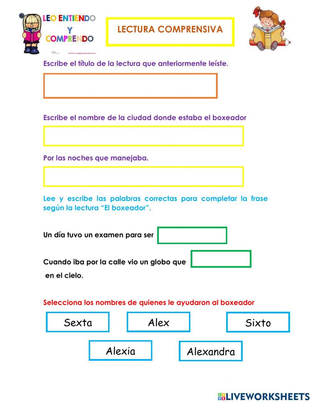 Lectura Comprensiva fonema X-x