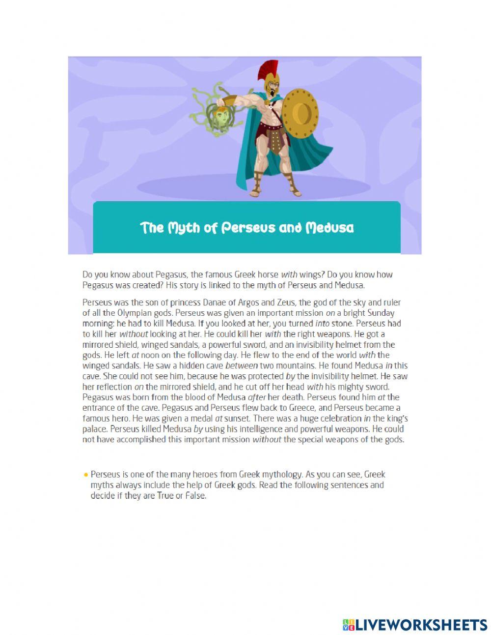 The myth of Perseus and Medusa