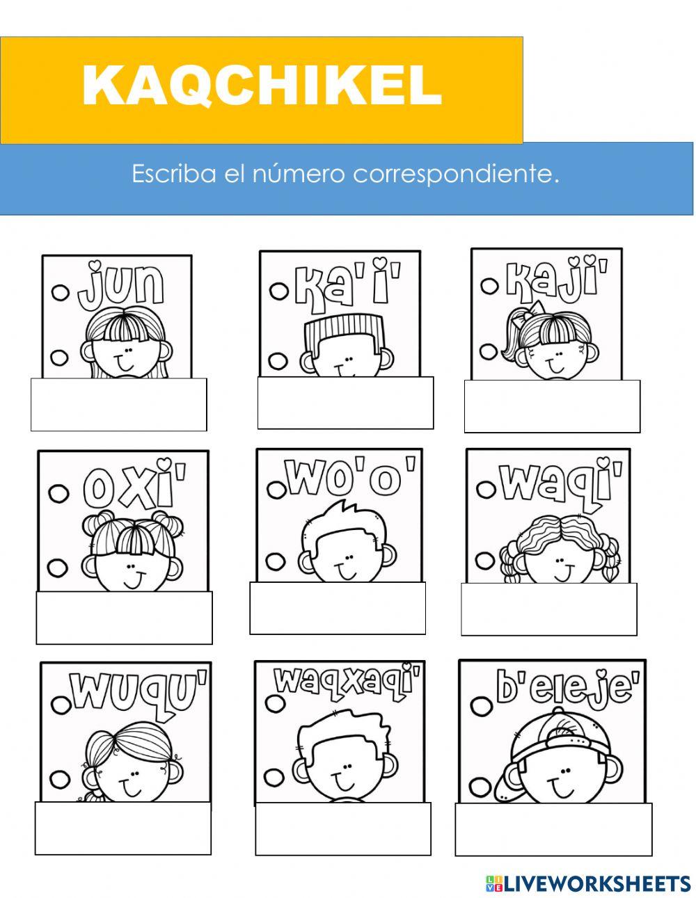 Ocupaciones, números y verduras