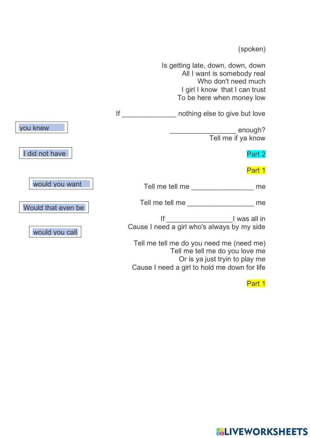 Locked away second conditional