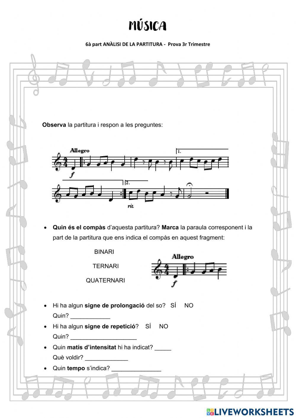 Anàlisi de partitura Anàlisi de partitura