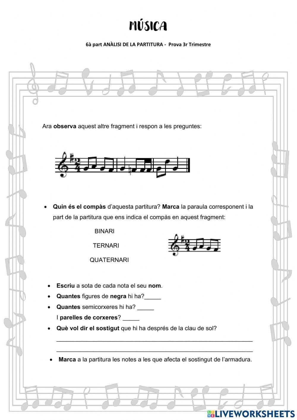 Anàlisi de partitura Anàlisi de partitura
