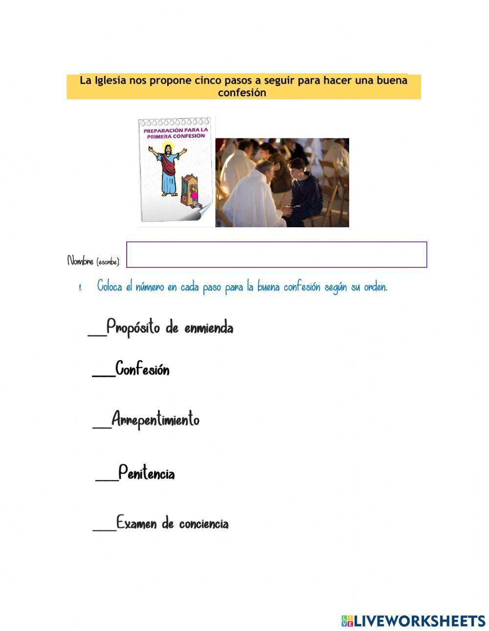 Pasos para una buena confesión Pasos para una buena confesión