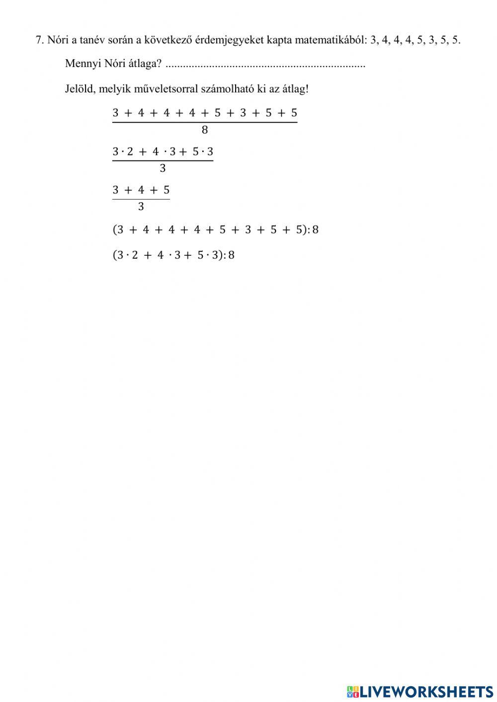 Tizedestörtek tudáspróba