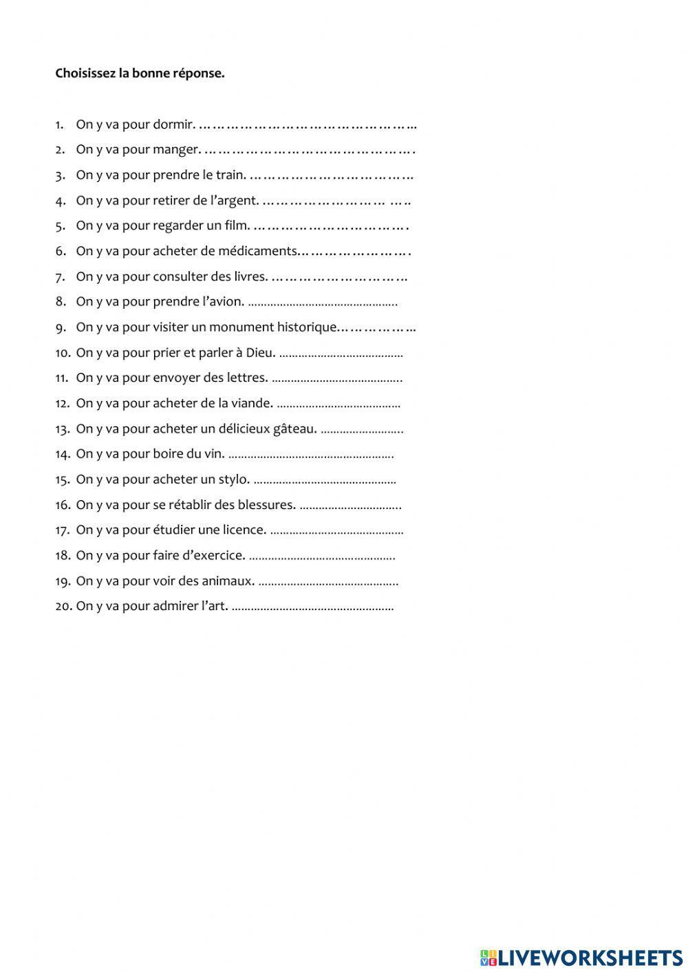 Les lieux et les articles contractés