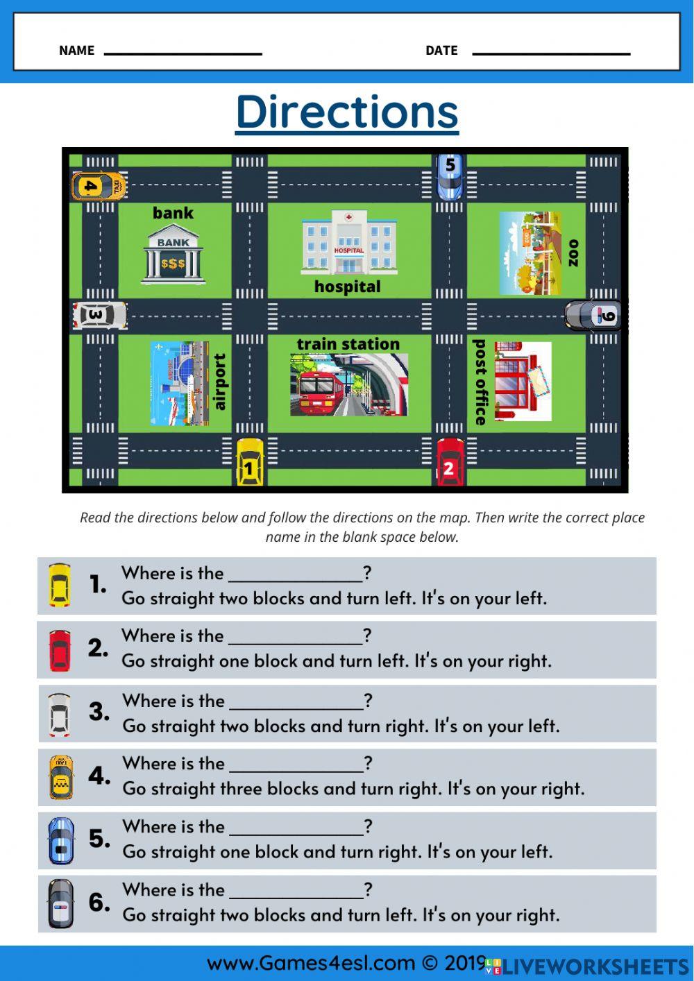 Directions Online Worksheet For 1 ESO Live Worksheets directions-online-worksheet-for-1-eso-live-worksheets