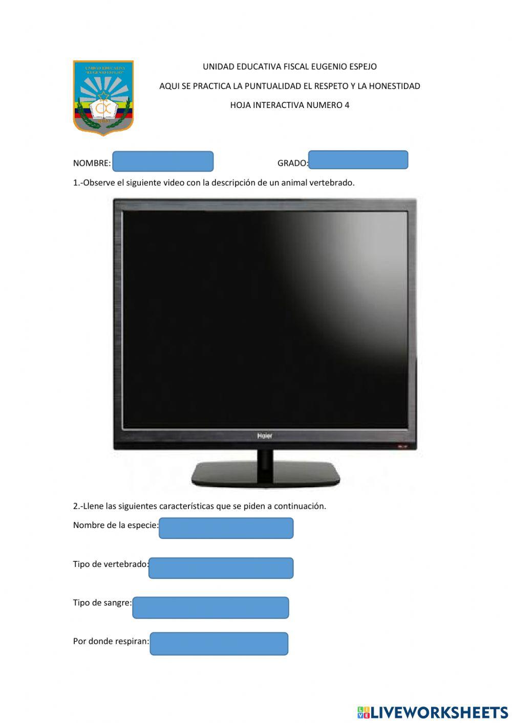 Animales vertebrados