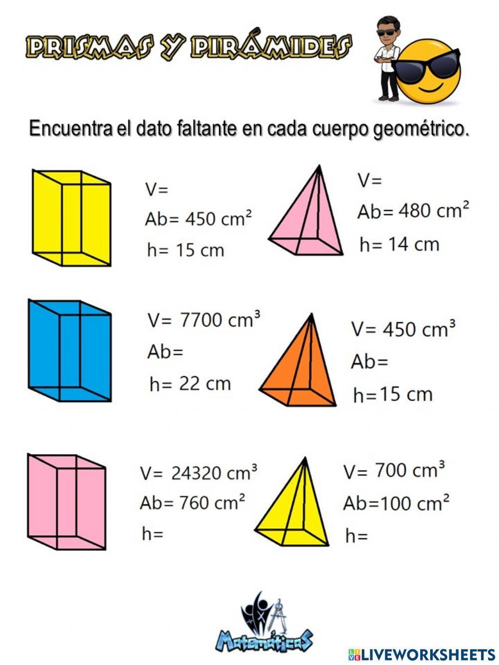 Volumen prismas y piramides