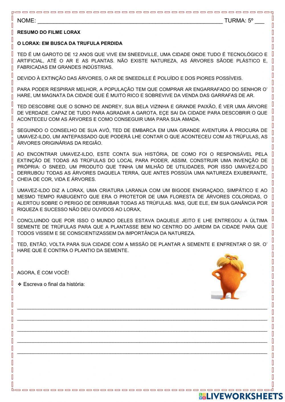 Lorax - Meio Ambiente