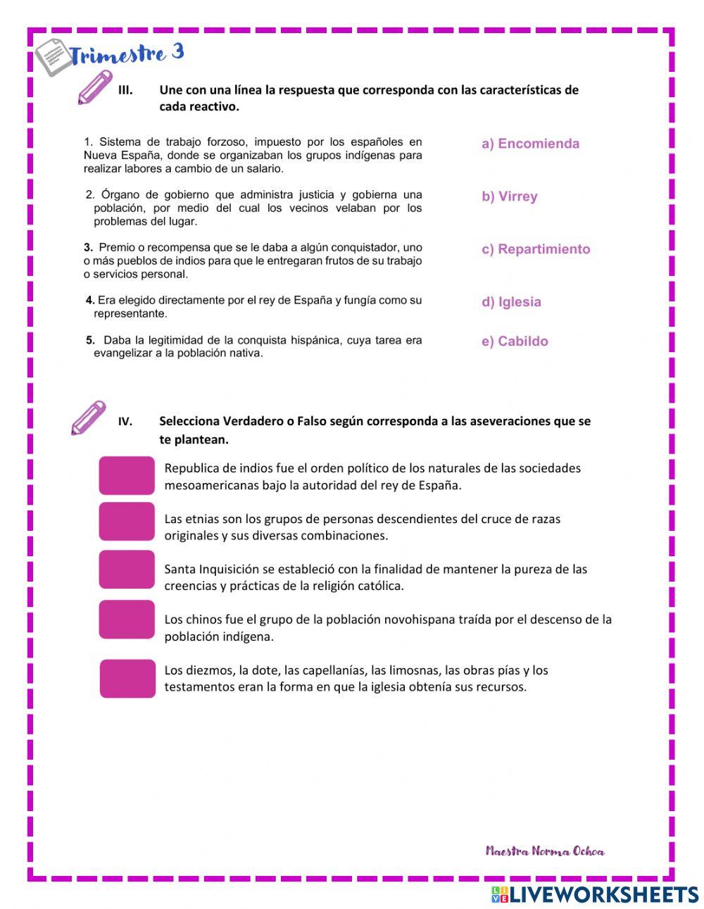 Repaso Trimestre 3: Virreinato