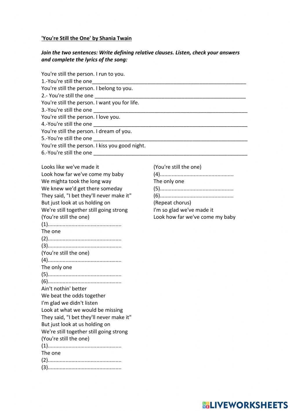 Song - You're still the one Song - You're still the one