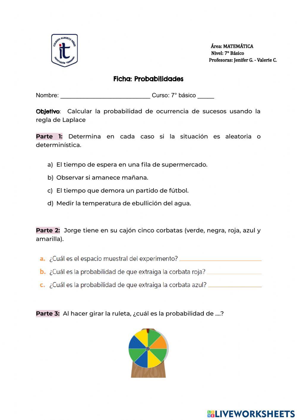 Ficha: Probabilidades