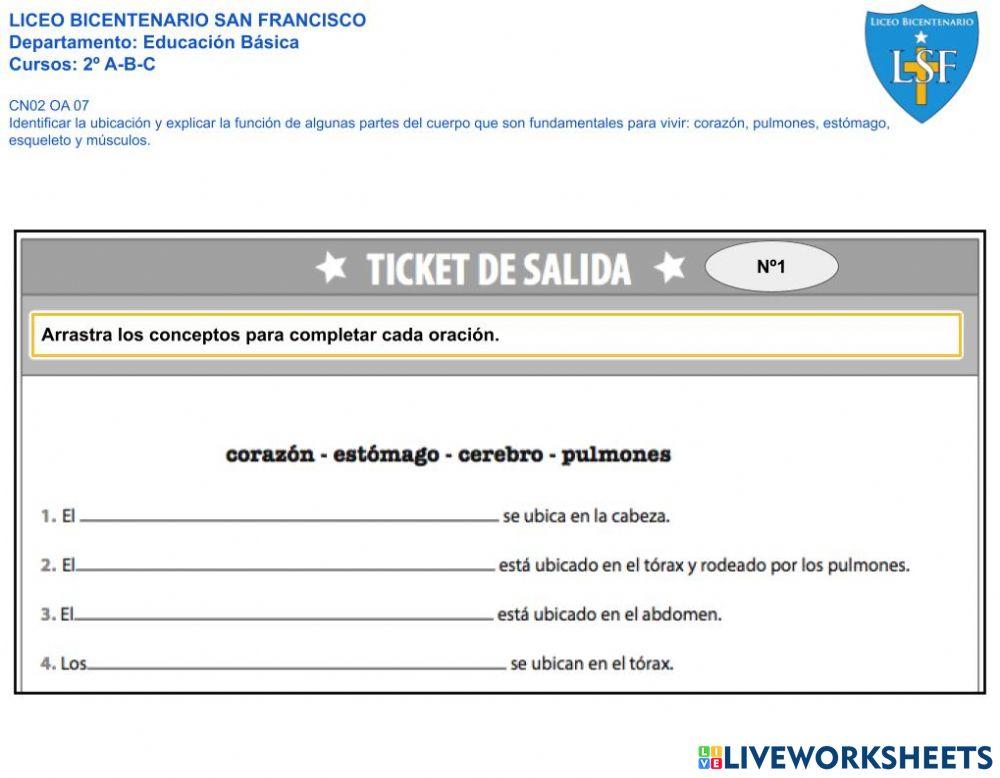 Ticket de salida Nº1