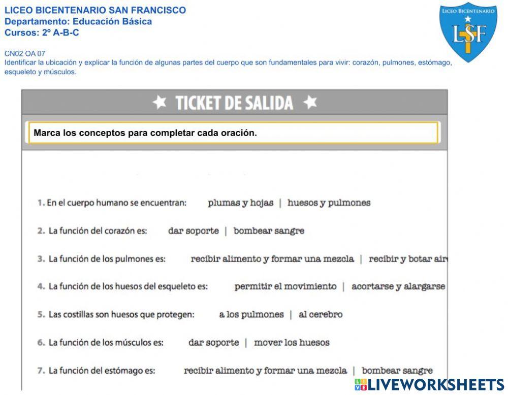 Ticket de salida Nº4