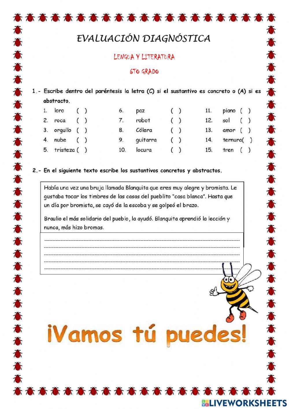 Evaluación diagnóstica de Lengua y Literatura