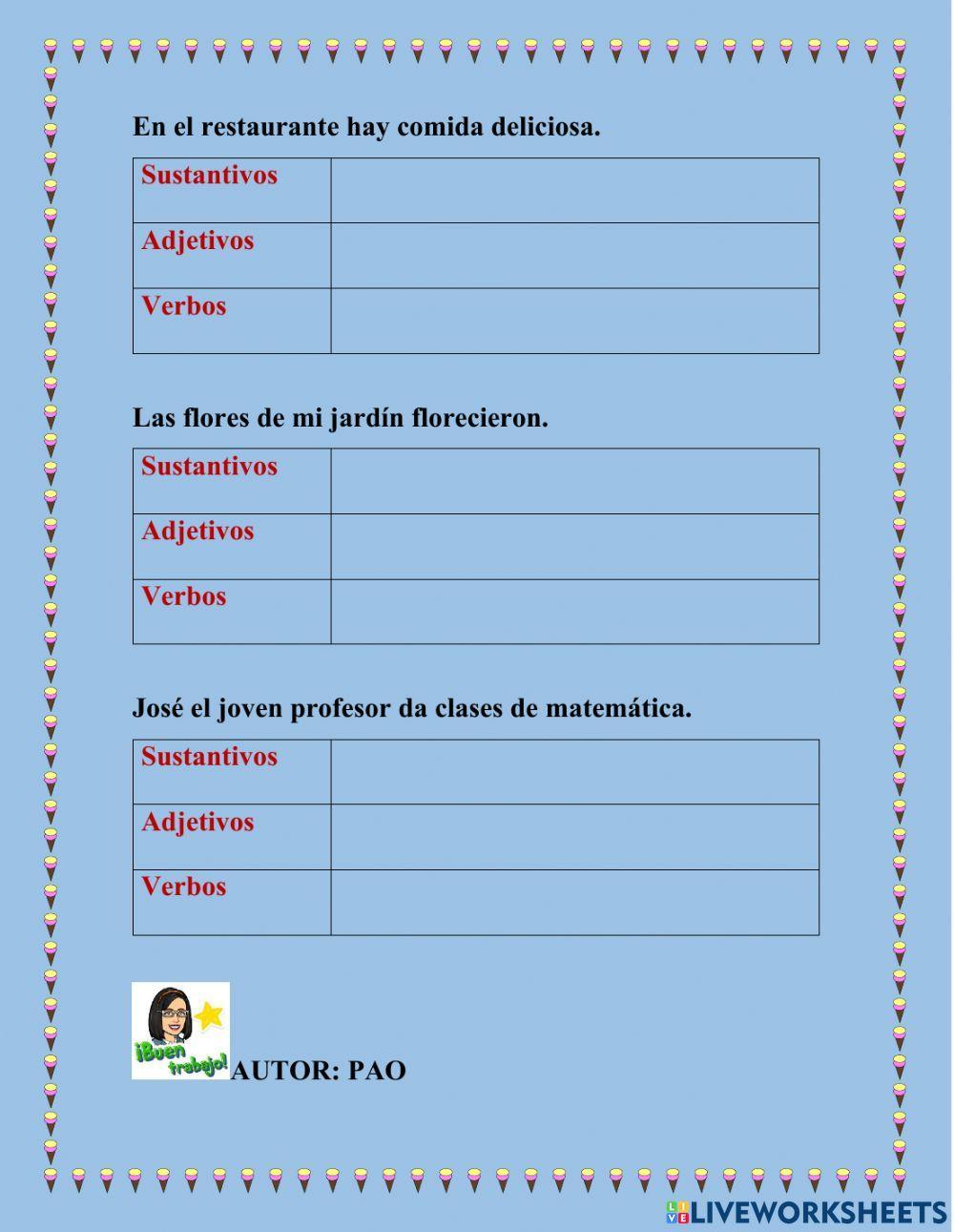 Categoría Gramatical-Sustantivos-Adjetivos-Verbos Categoría Gramatical-Sustantivos-Adjetivos-Verbos