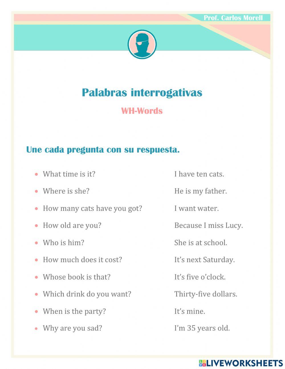 Palabras Interrogativas Worksheet prntbl concejomunicipaldechinu gov co Palabras Interrogativas Worksheet prntbl concejomunicipaldechinu gov co