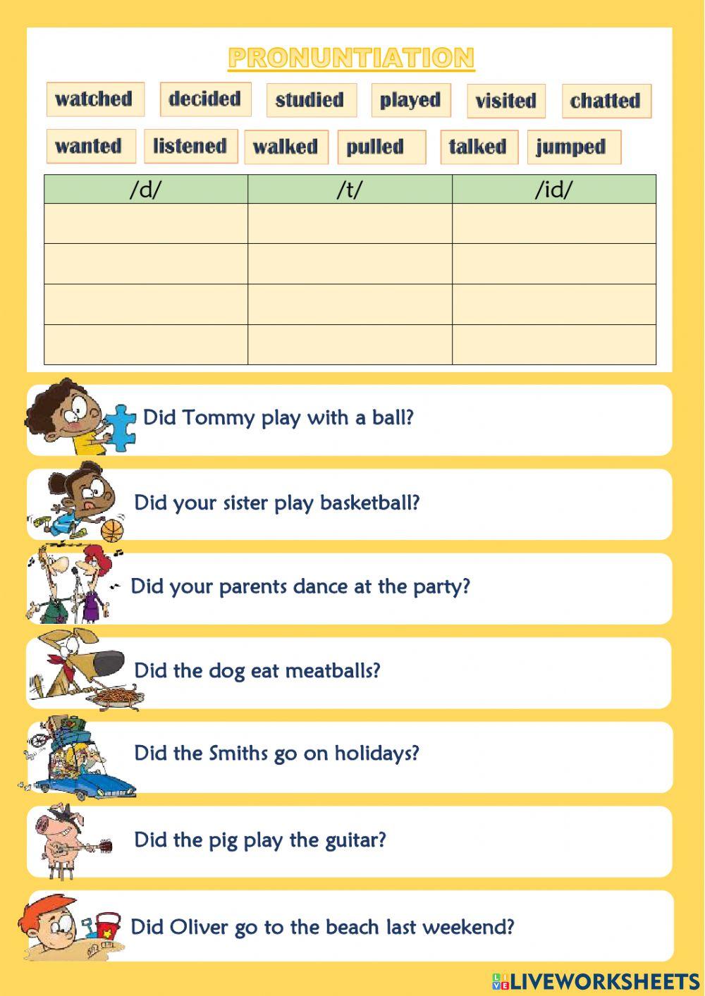 Past tense - regular verbs