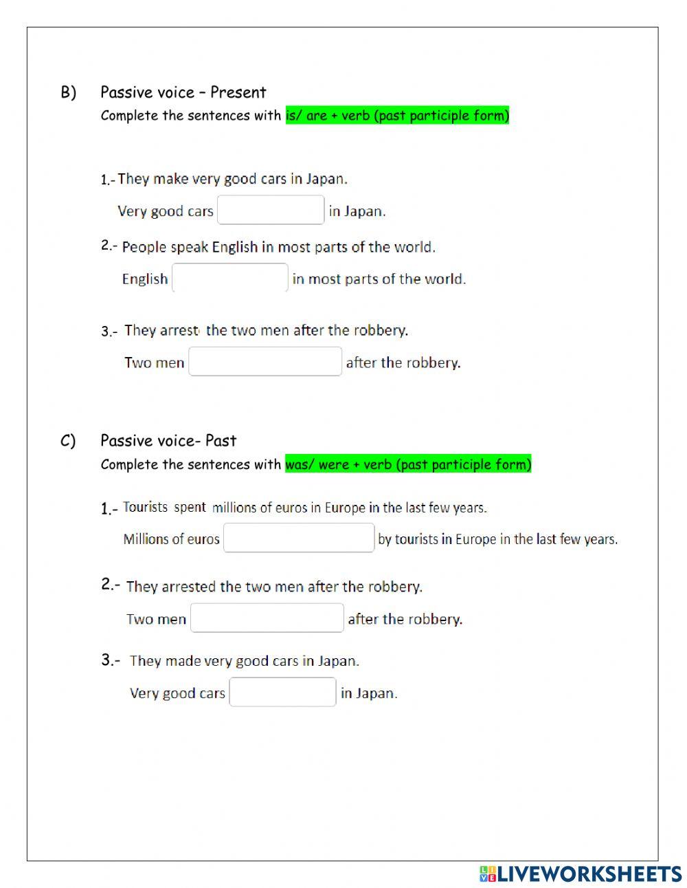 Passive voice - Presen-Past