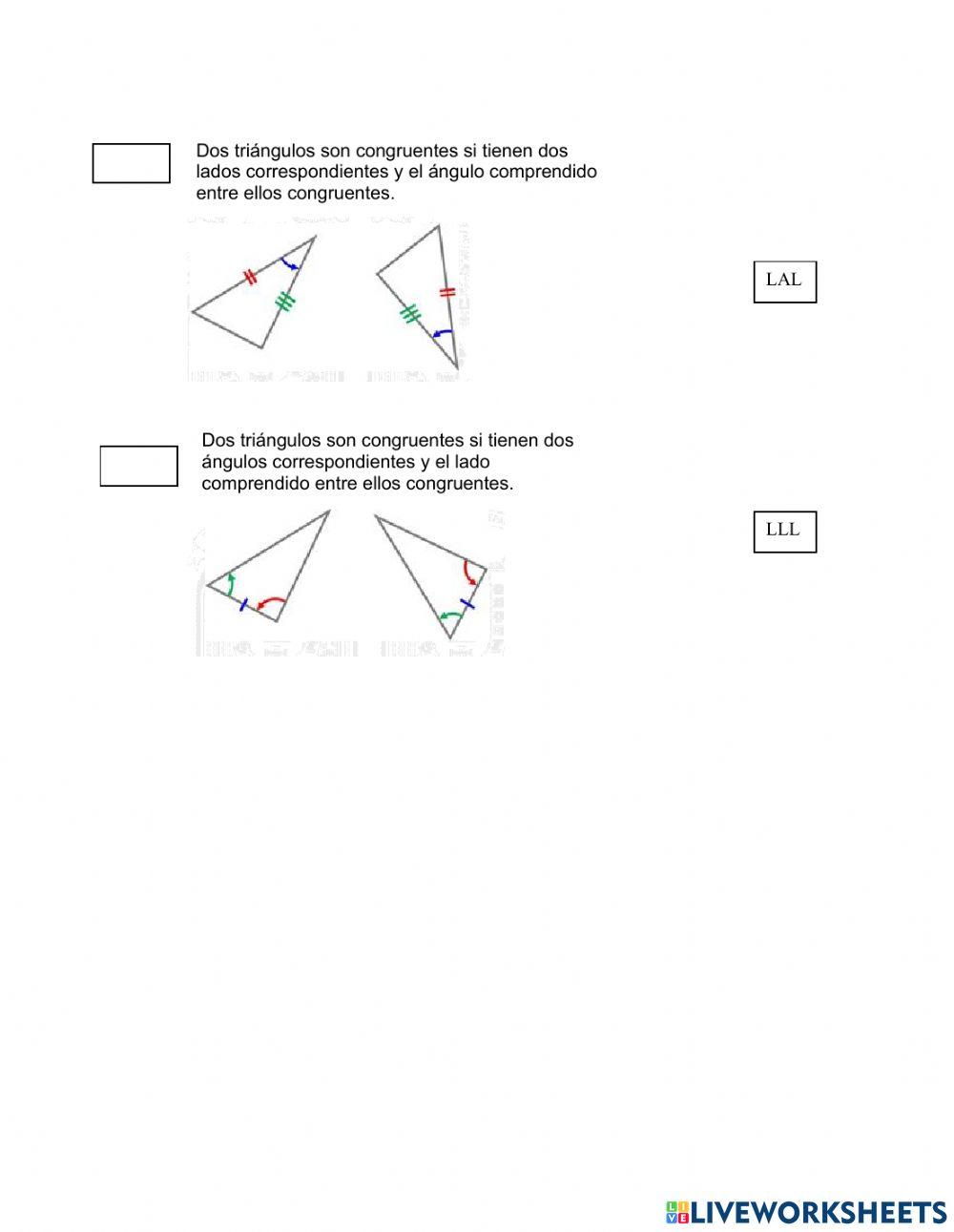 Criterios de congruencia de los triángulos.