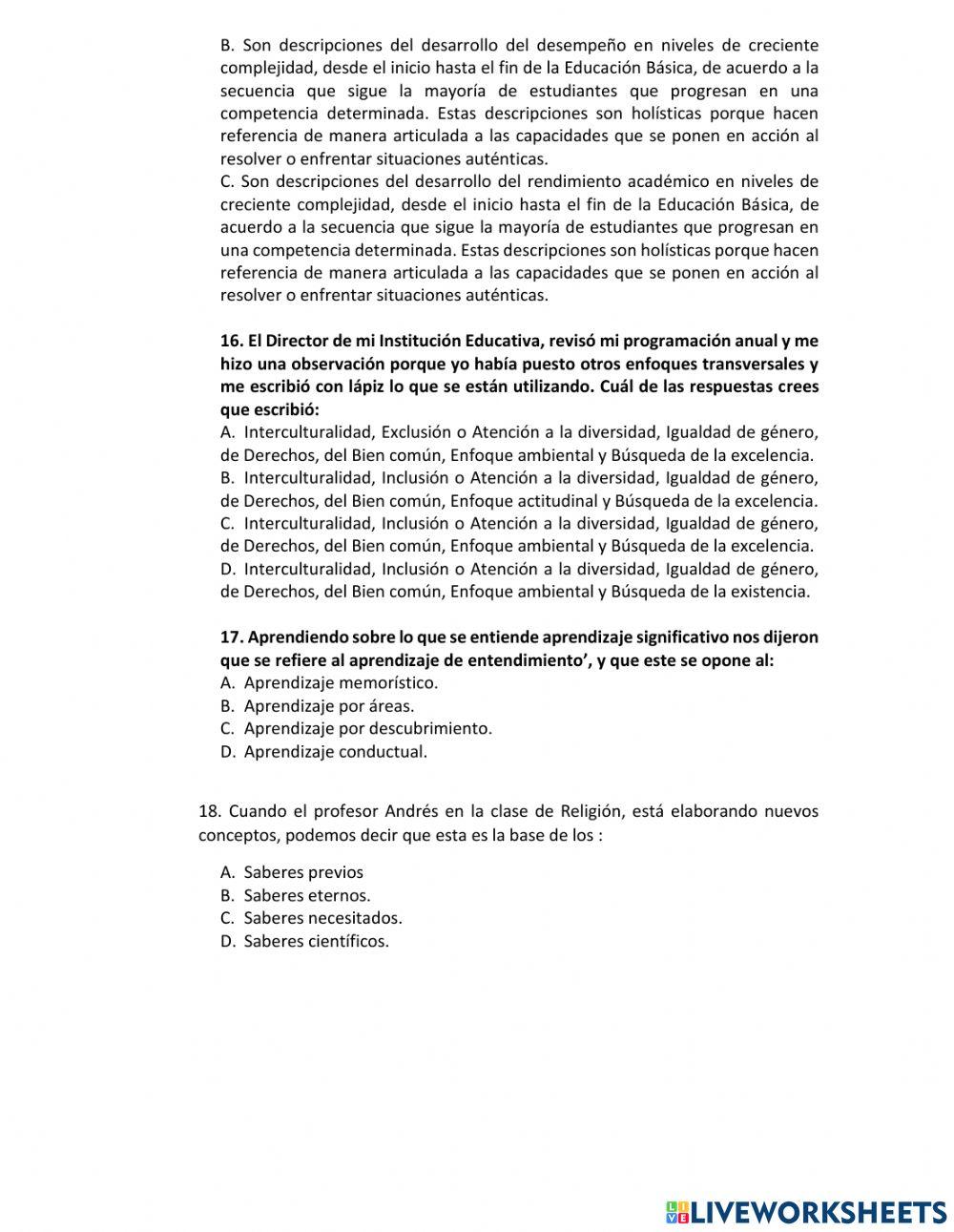 Simulacro para nombramiento