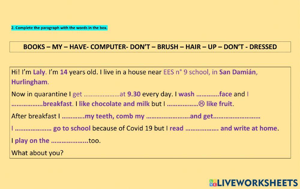 My days worksheet | Live Worksheets