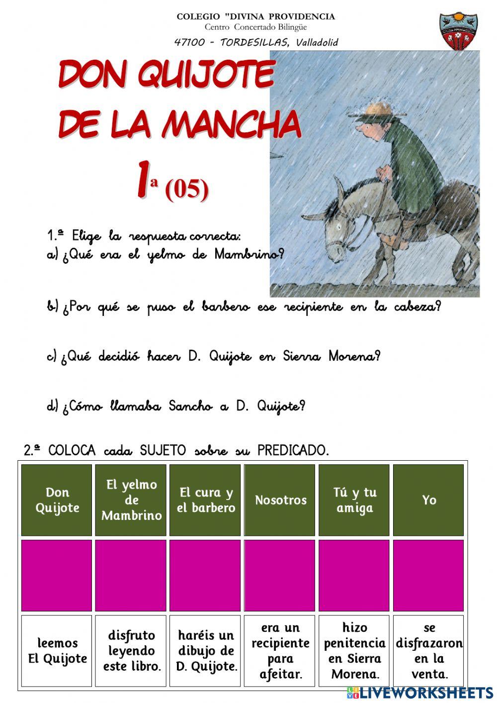 014 D. QUIJOTE MAMBRINO comprensión lectora 2º E.P.