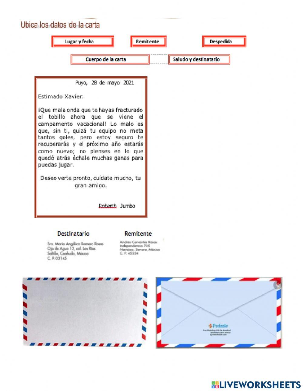 La carta- ejercitación