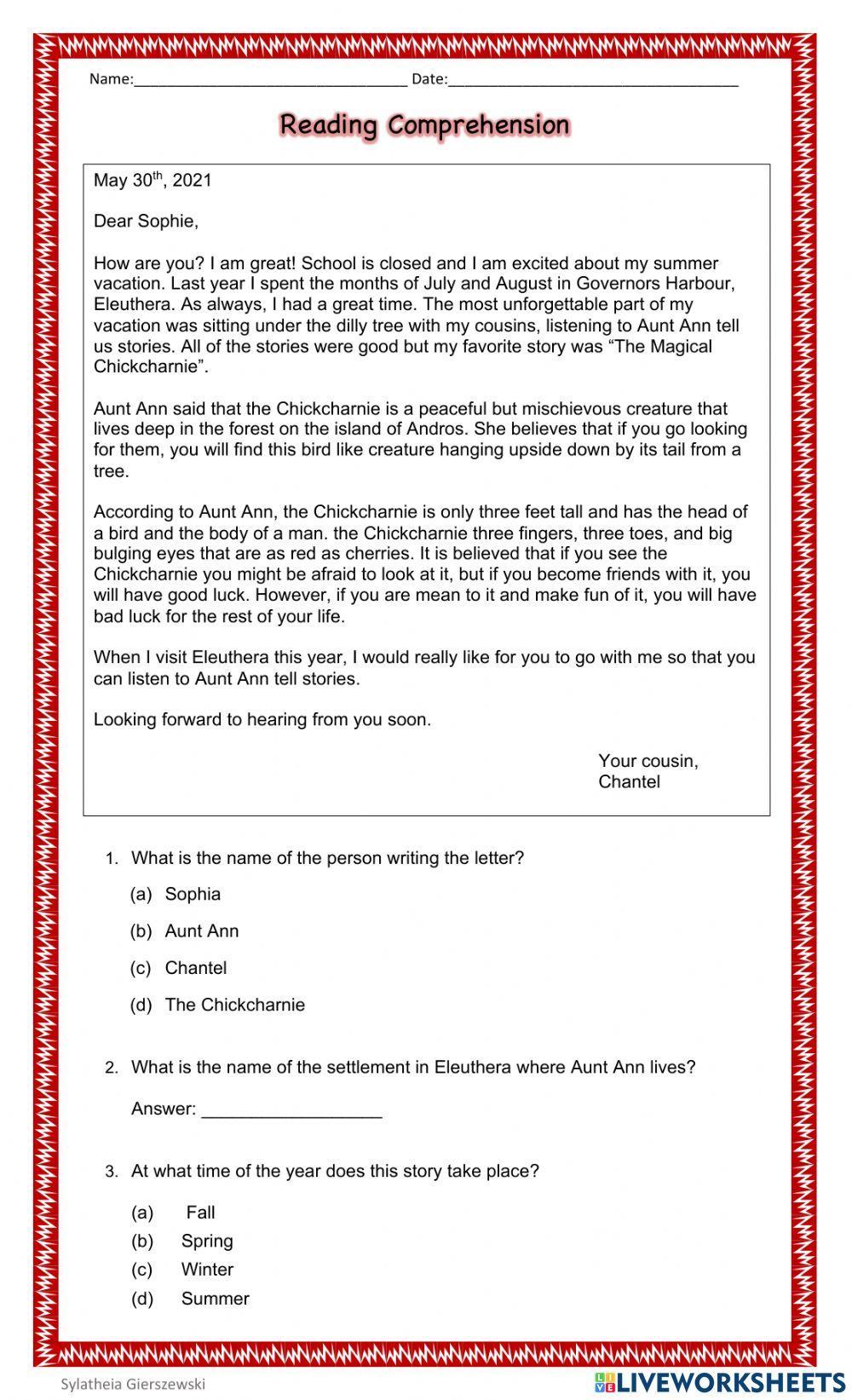 Reading Comprehension