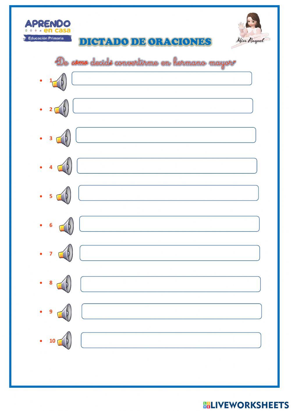 Dictado de oraciones