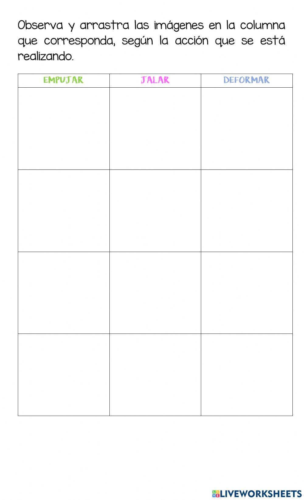 Jalar, empujar o deformar