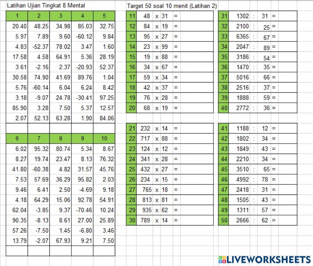 Latihan ujian tingkat 8 Mental (2nd)