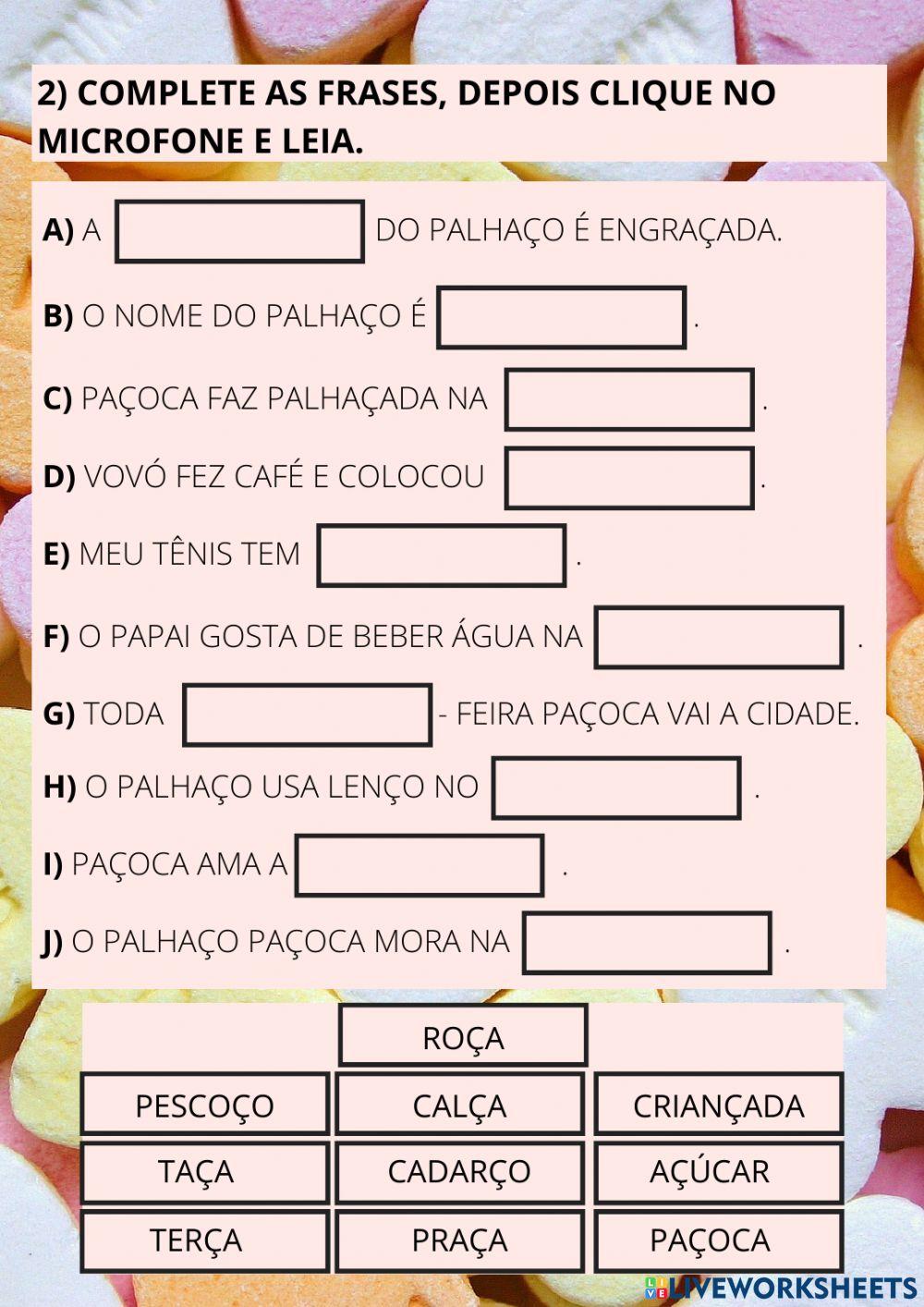 Aula 3 - Consciência de Sílabas - Palavras