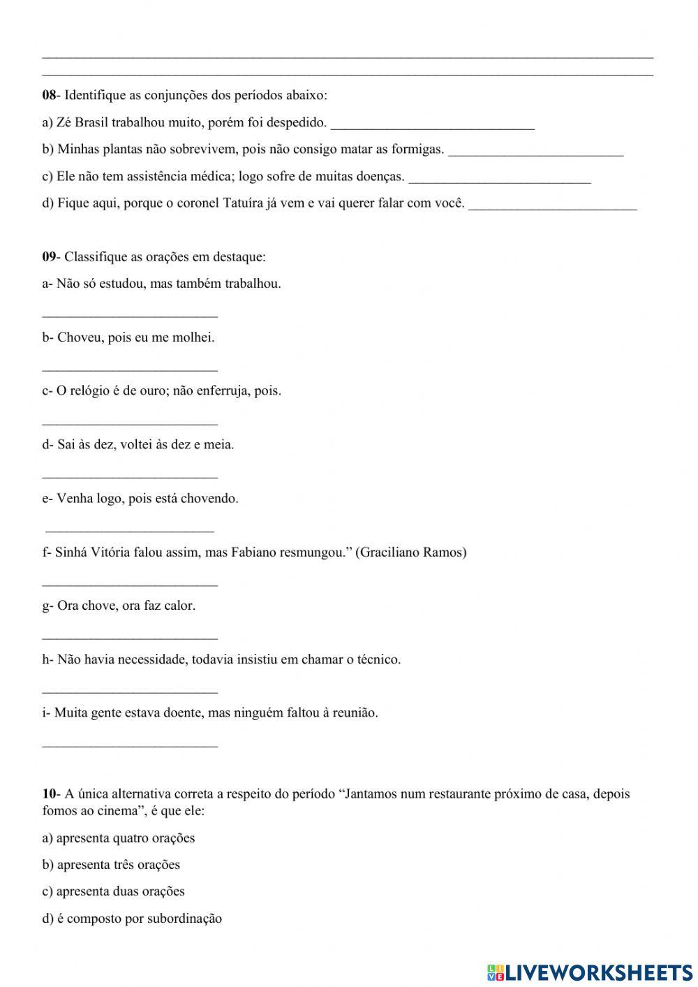 Orações coordenadas