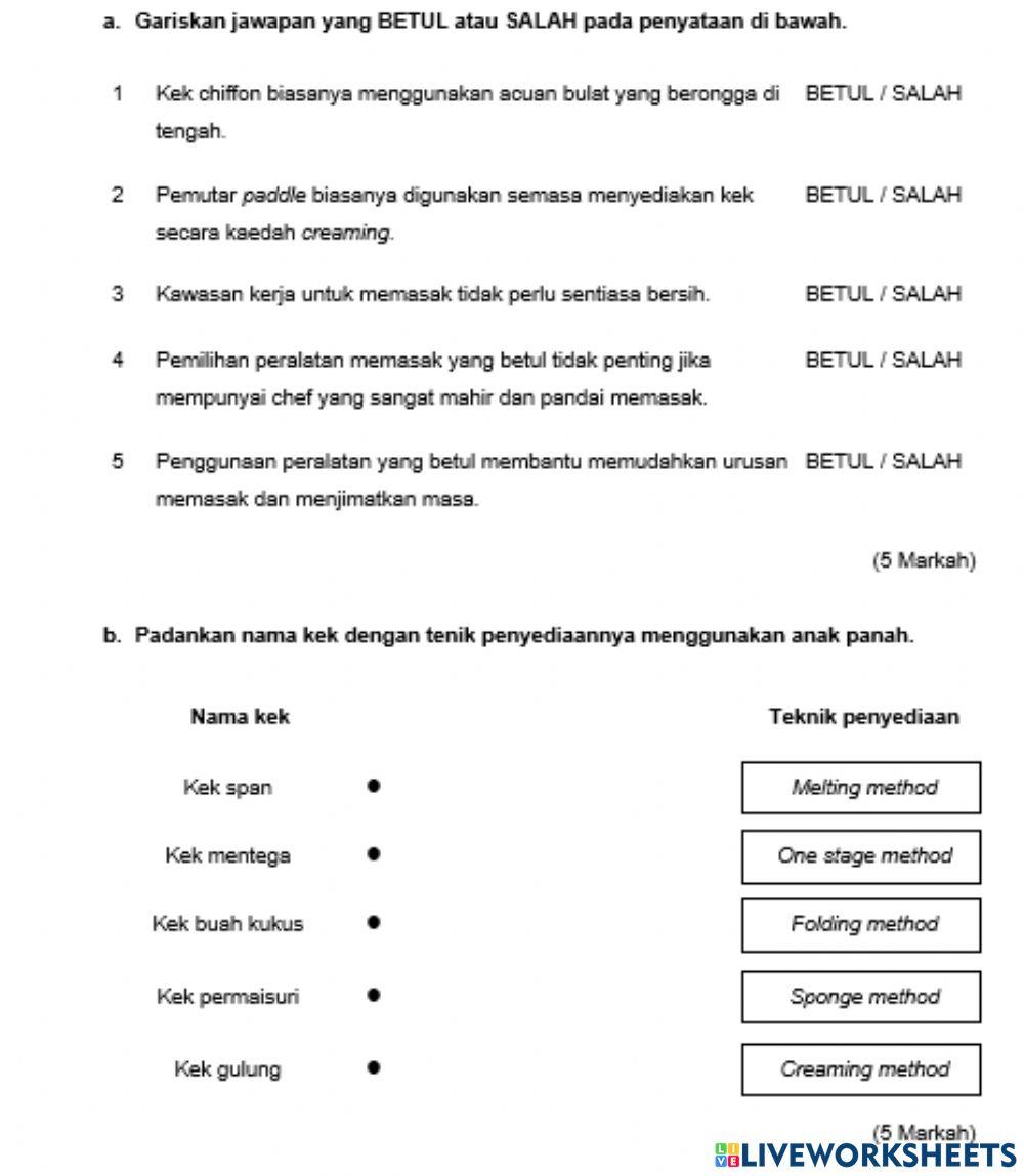 Teknik dan cara penyediaan kek(2) - Pembuatan Pastri Ting. 5 KSSMPK