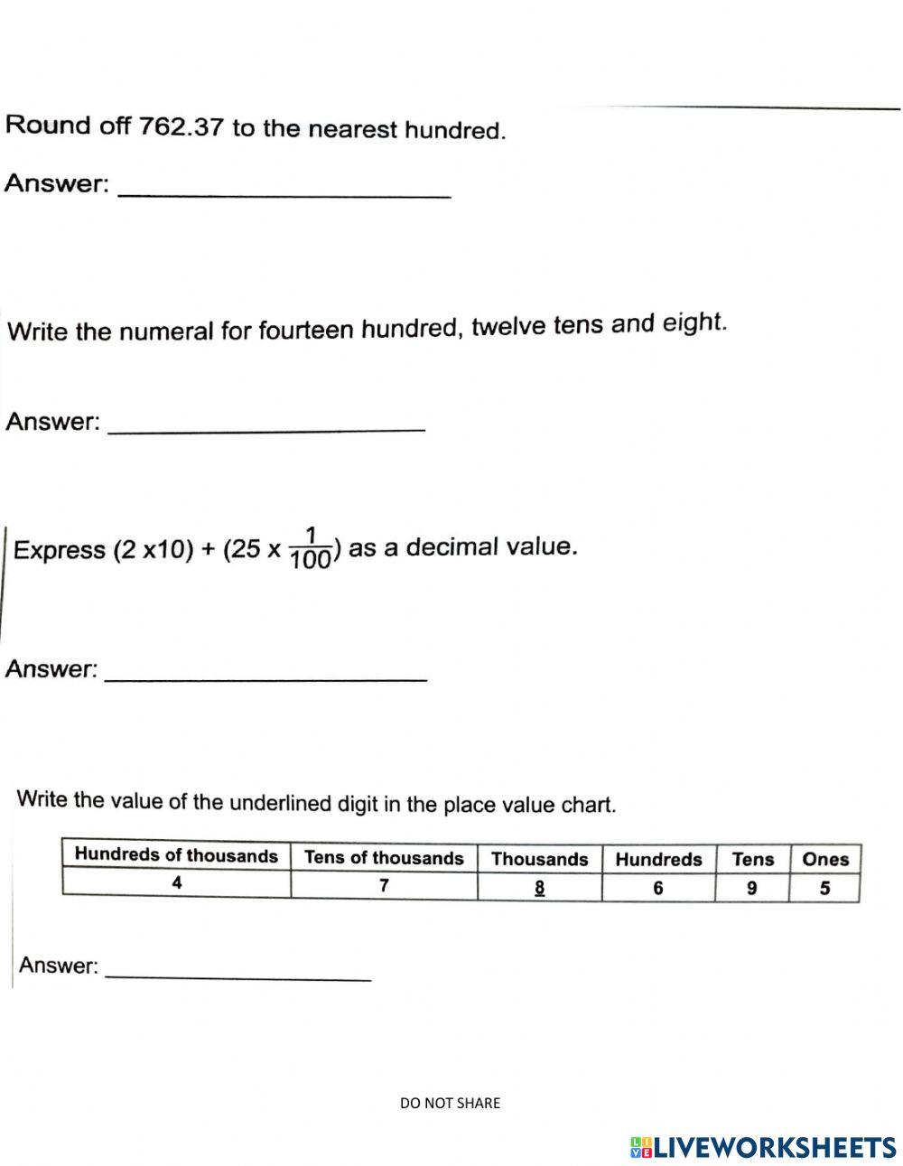 S.E.A. Math Practice