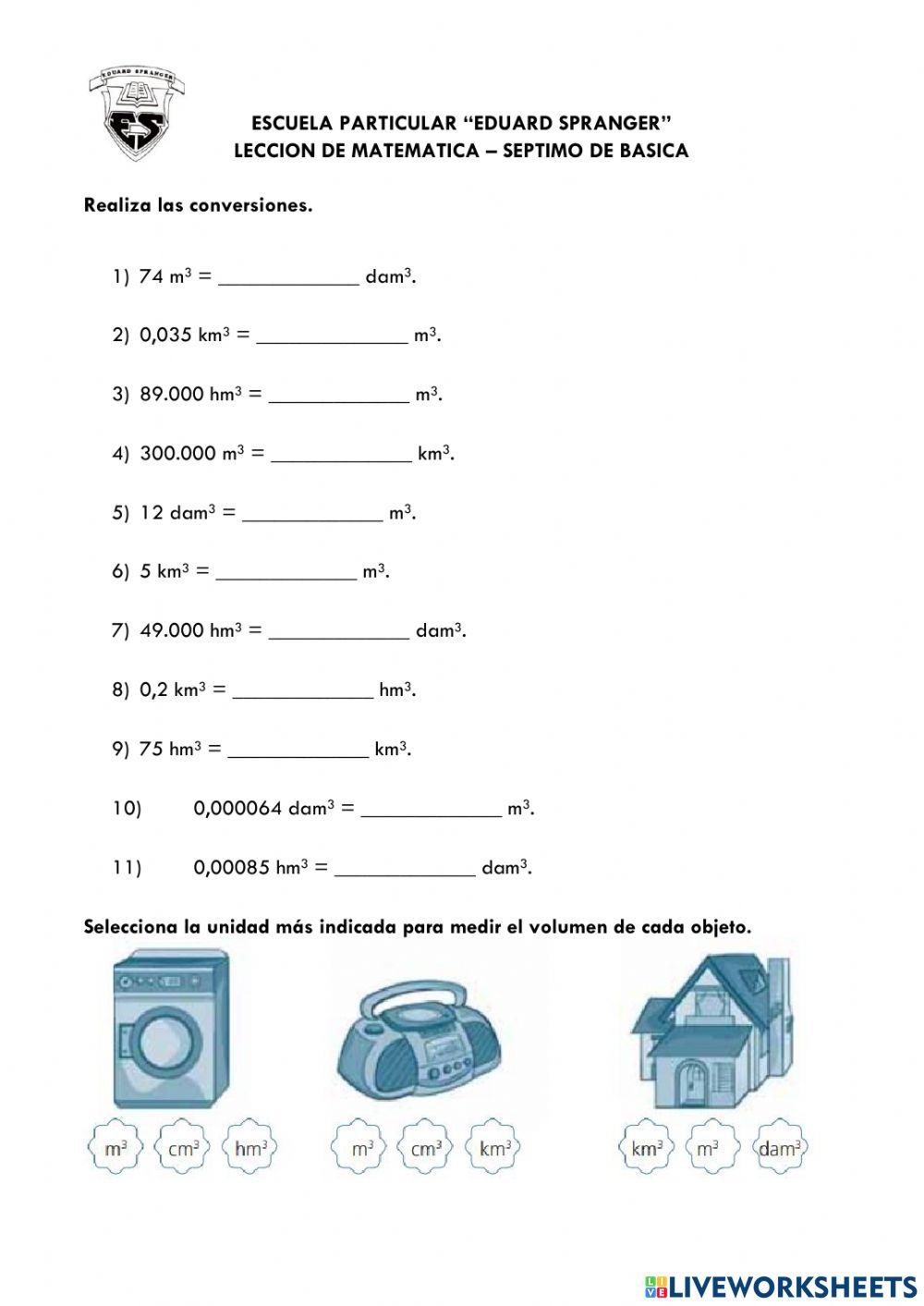 Leccion conversiones medidas de volumen y probabilidad