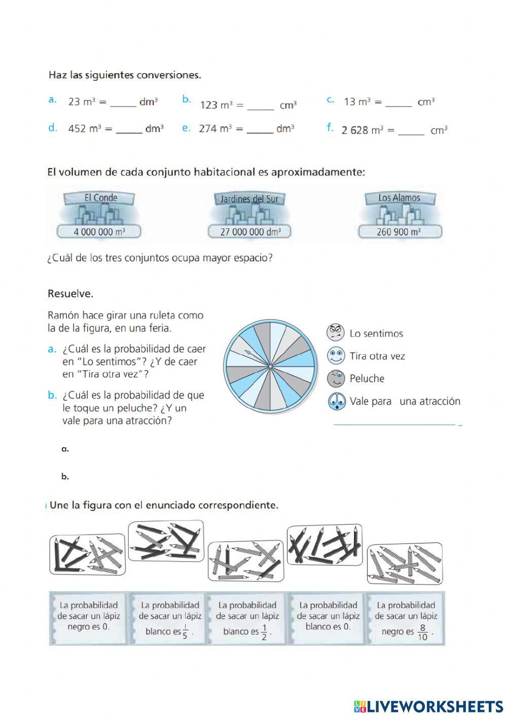 Leccion conversiones medidas de volumen y probabilidad
