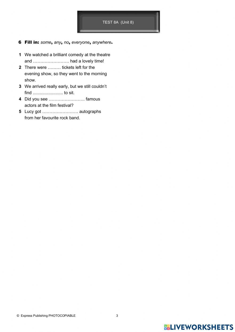 On screen 2 - test Unit 8