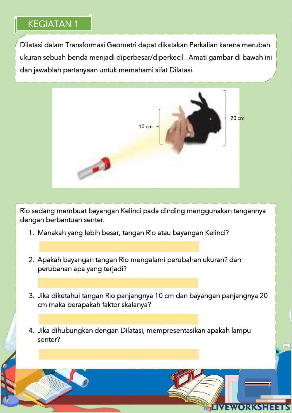 Lkpd transformasi geometri - dilatasi