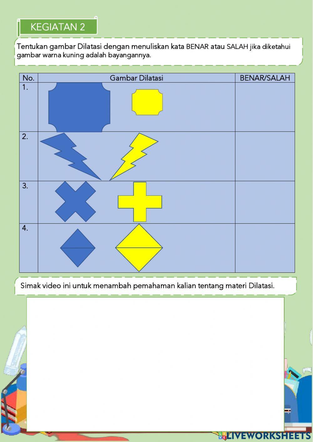 Lkpd transformasi geometri - dilatasi